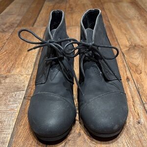 Black Lace-Up Ankle Boots